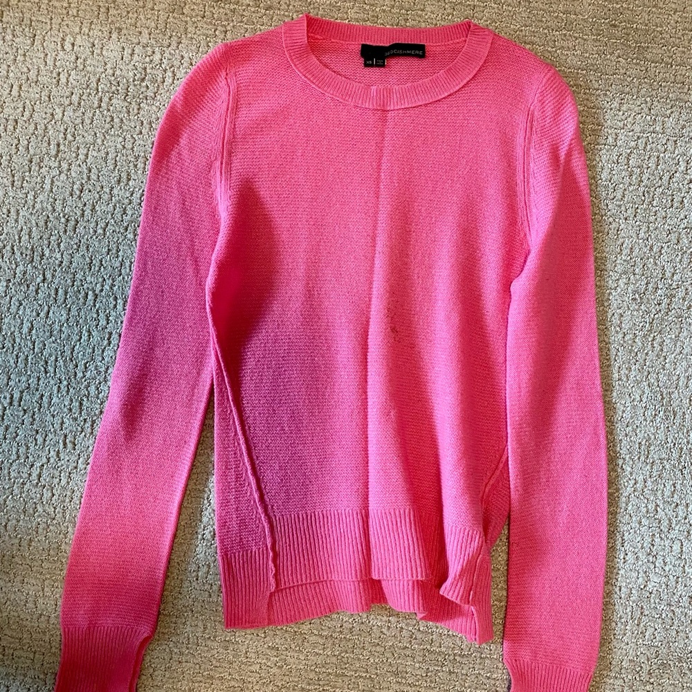 Pink Cashmere Crewneck Sweater, 360 CASHMERE Brand, XS, Excellent Condition